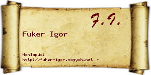 Fuker Igor névjegykártya